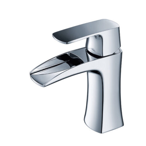 Single handle bathroom waterfall vanity faucet