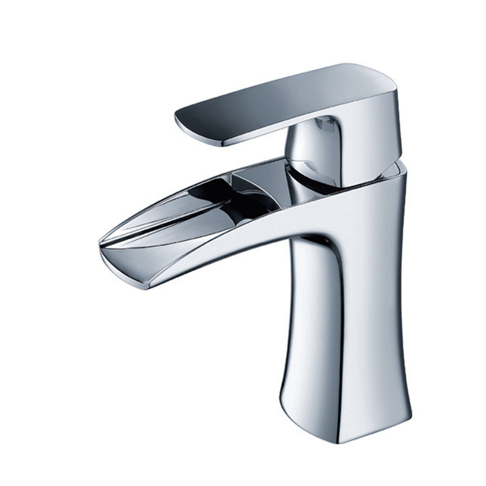 Single handle bathroom waterfall vanity faucet