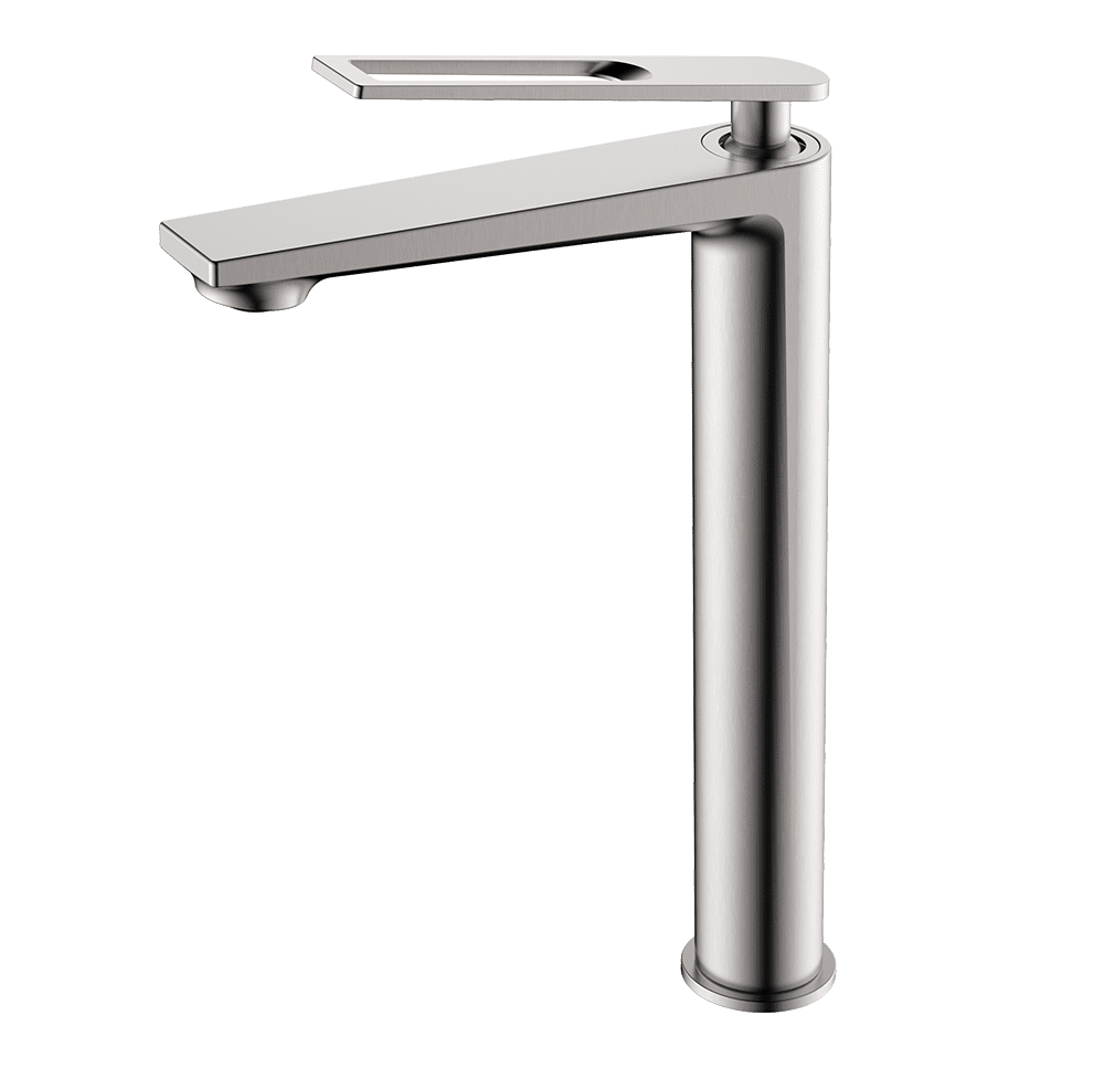Bathroom vessel faucet with hollow handle – Coloris bathroom collection - brushed nickel finish - no background - B059 02 02 1
