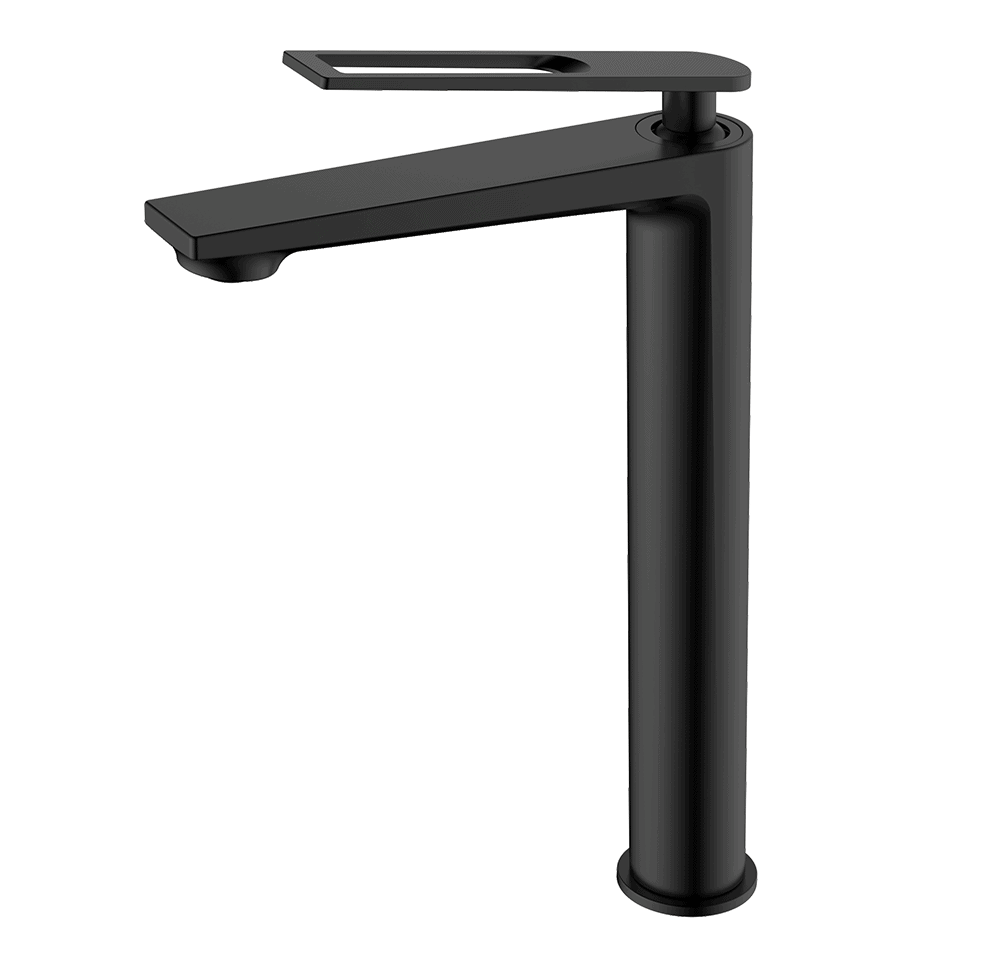 Bathroom vessel faucet with hollow handle – Coloris bathroom collection - matte black finish - no background - B059 02 31 1