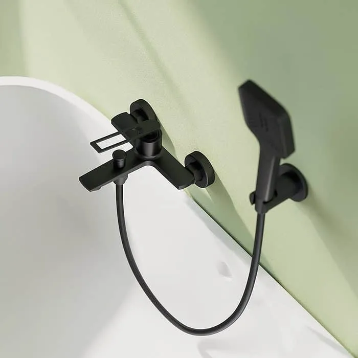 Exposed bath mixer with hollow handle
