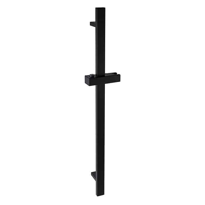 Matte black square shower slide bar - AC025A 01