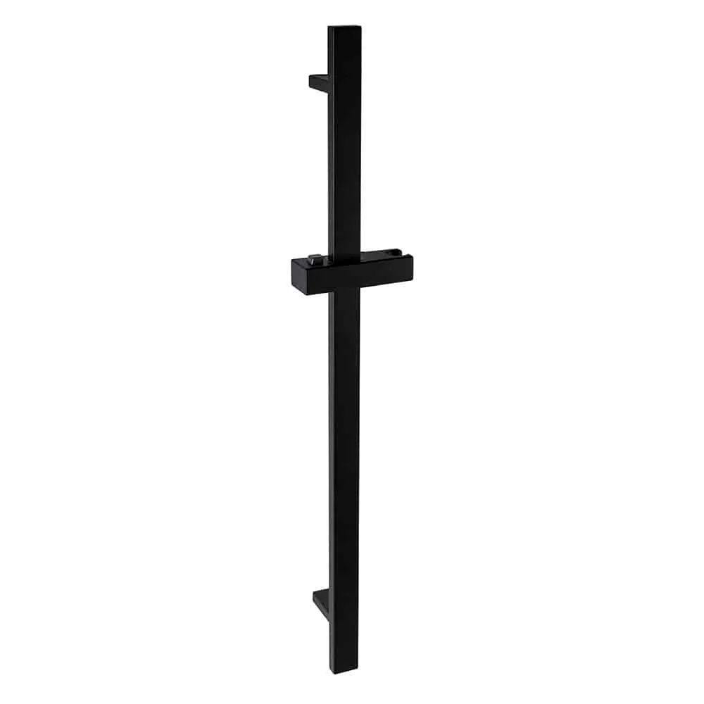 Matte black square shower slide bar - AC025A 01