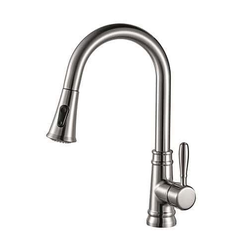 Traditional pull down kitchen faucet