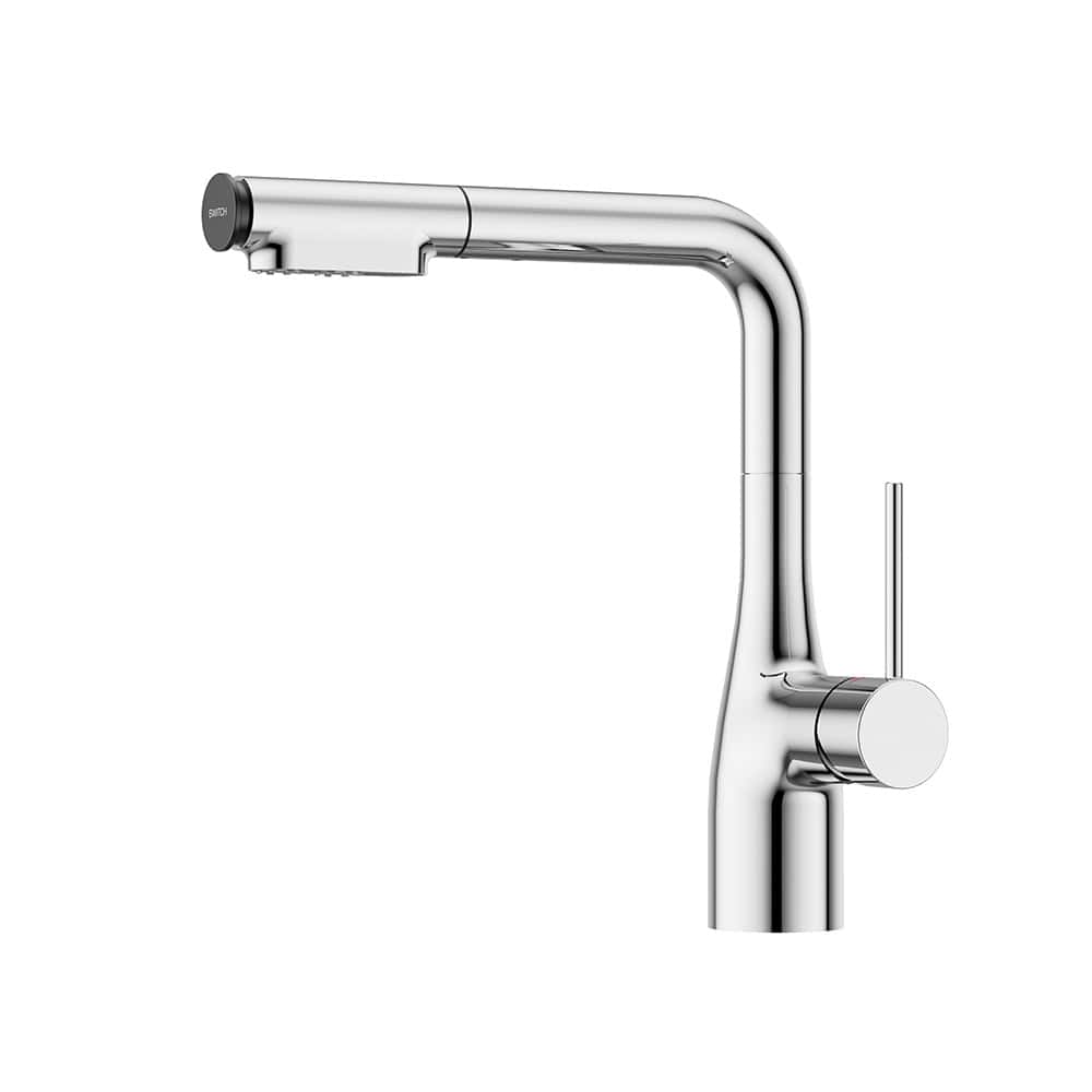 Chrome kitchen faucet with pull out sprayer - K841 01