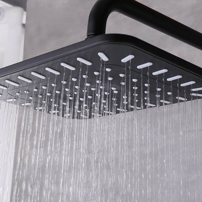 Exposed pipe matte black wall mount piano shower - shower head - SO988 13 31 1
