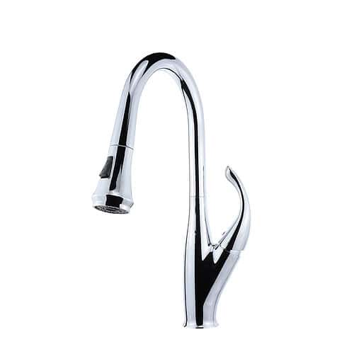 Square kitchen tap with pull out spray rinse - K657 01
