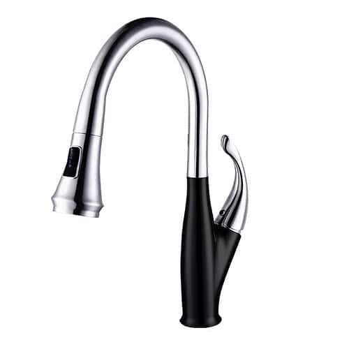 Black and chrome one handle pull out kitchen faucet - K111 01 04 1