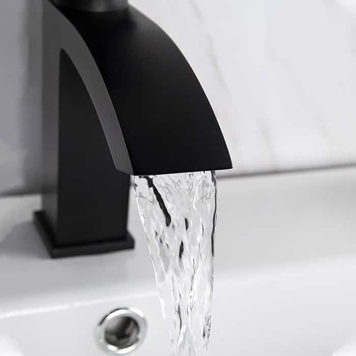 Matte black single bathroom mixer tap -water2- B016 01
