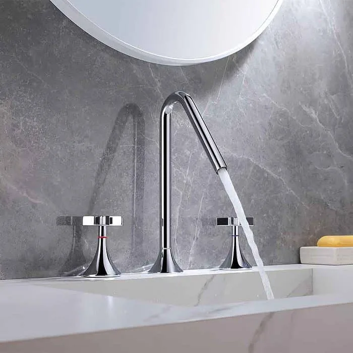 Brass modern pillar tap with corss handle -waterflow- B672 04