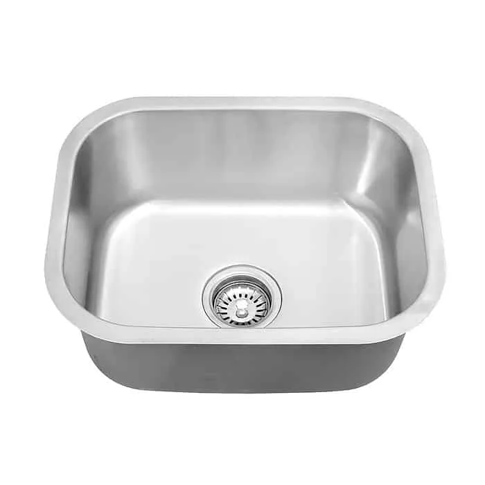 Round stainless steel kitchen bar sink - brushed steel finished - undermount - KA3936 - 3