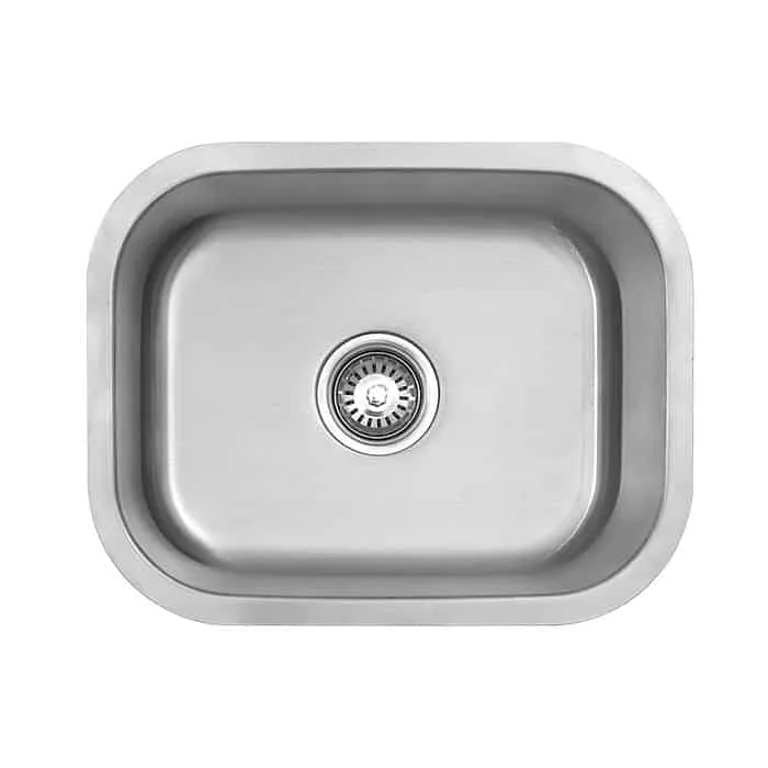 Round stainless steel kitchen bar sink - brushed steel finished - undermount - KA3936