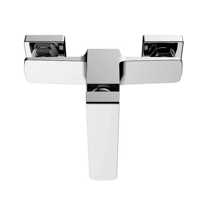 Geometric style exposed bathroom shower mixer - Kelsie bathroom collection - chrome finish - white background - SO043 11 01 1 - 1