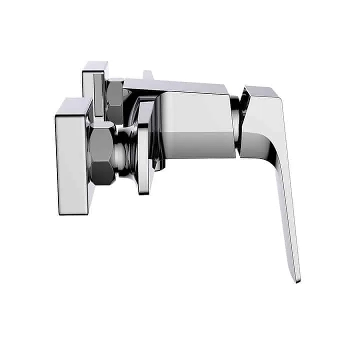 Geometric style exposed bathroom shower mixer - Kelsie bathroom collection - chrome finish - white background - SO043 11 01 1 - 2
