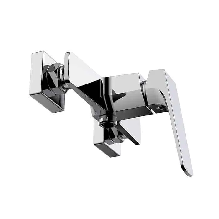 Geometric style exposed bathroom shower mixer - Kelsie bathroom collection - chrome finish - white background - SO043 11 01 1 - 3