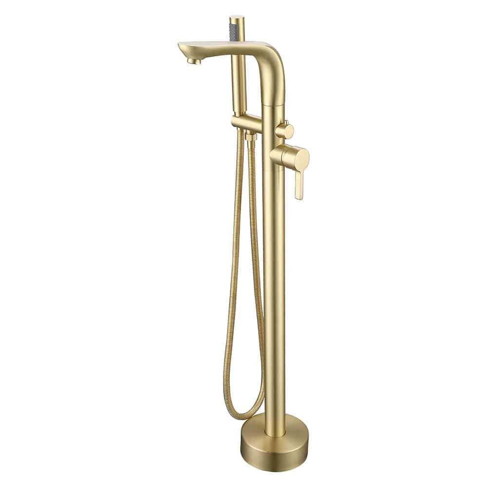Brushed gold freestanding bath faucet with hand shower - SF294 12 30 1