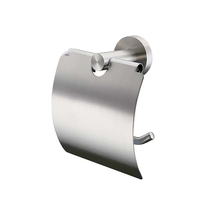 Brushed steel round style paper holder with lid - A015 05 16 2
