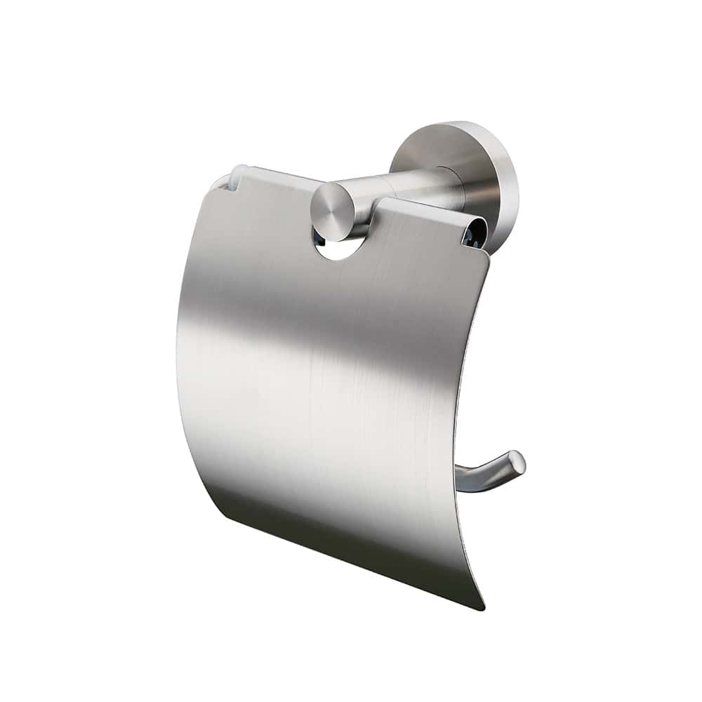 Brushed steel round style paper holder with lid - A015 05 16 2