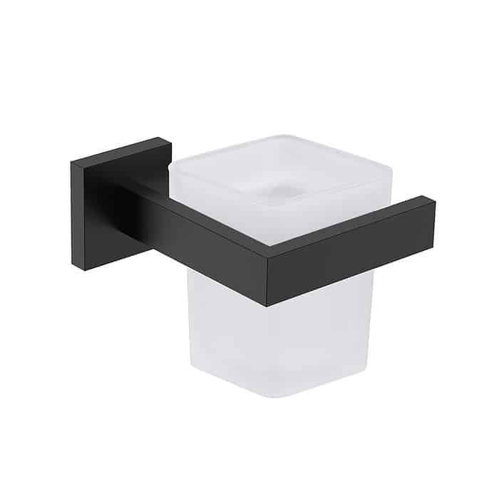 Stainless steel square style tumbler holder - A119 07 31 2 - matte black