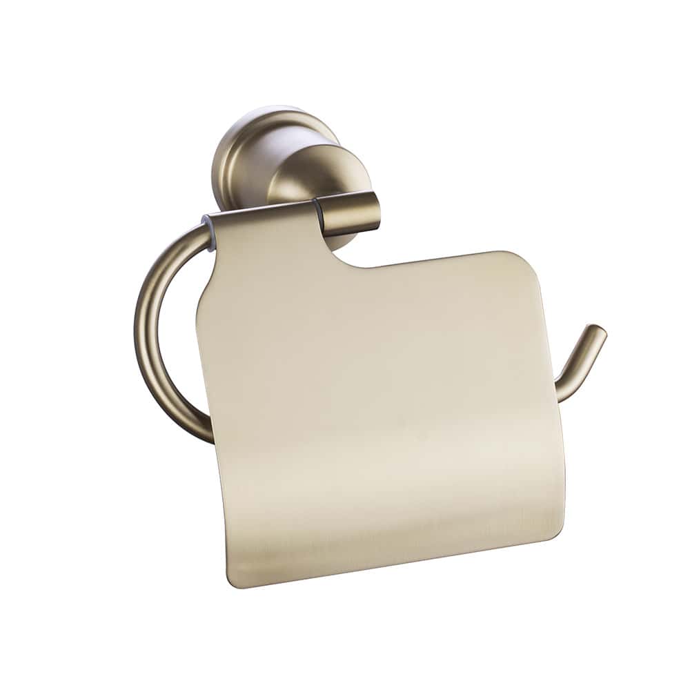 Stainless steel brushed gold paper holde with lid - A148 05 43 2