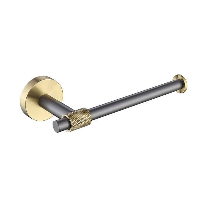 Stainless steel gold and gunmetal knurled paper holder - A149 24 62 2