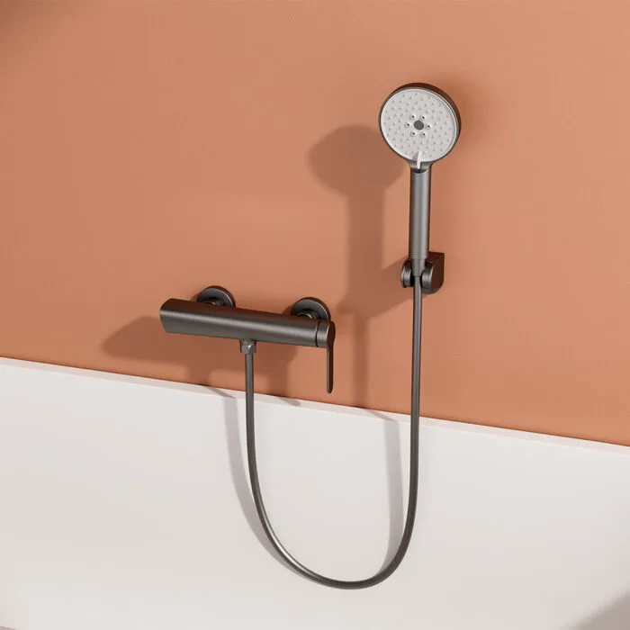 Brass shower system with round handheld shower - SO092 11