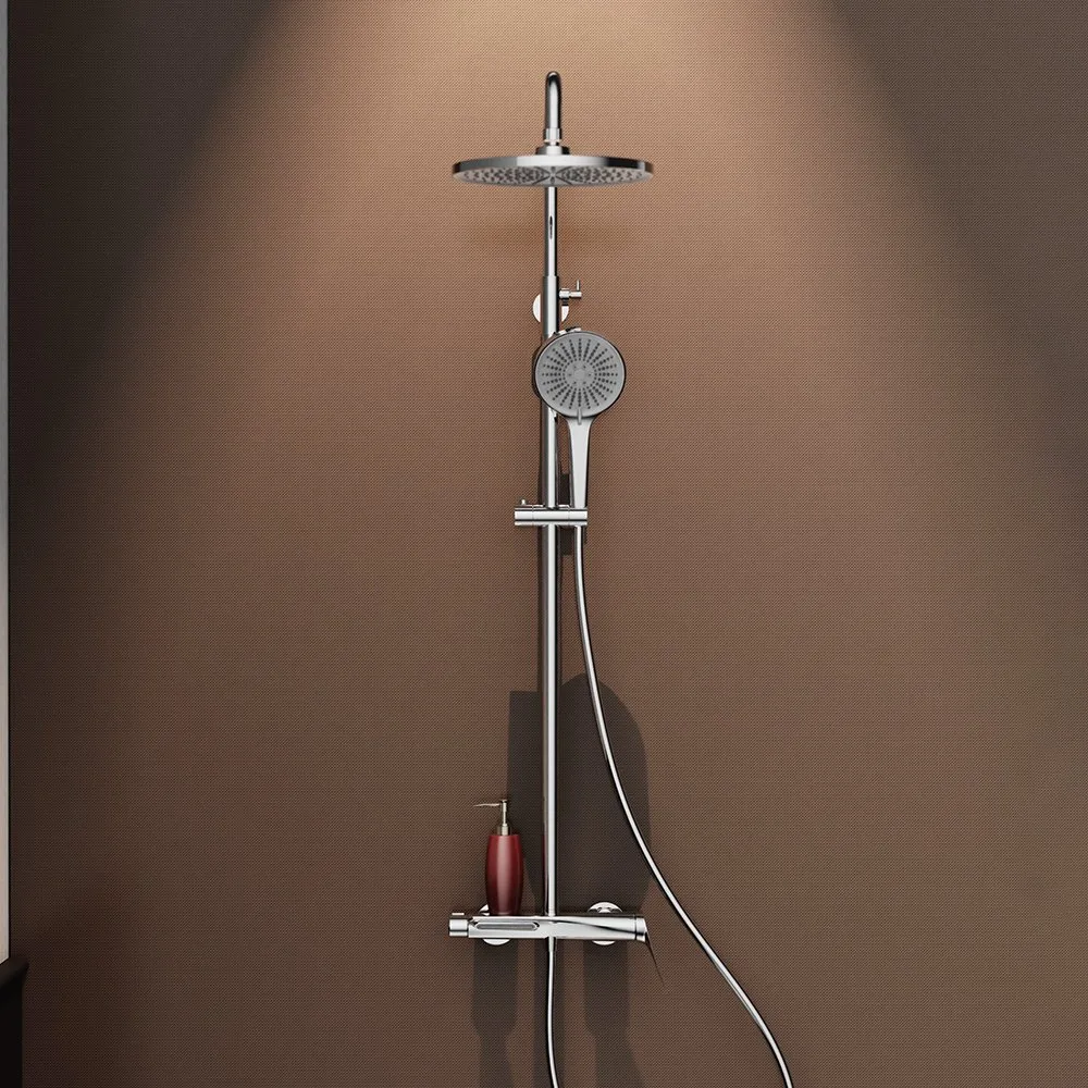 Brass shower system kit with built-in tub spout - SO025 13