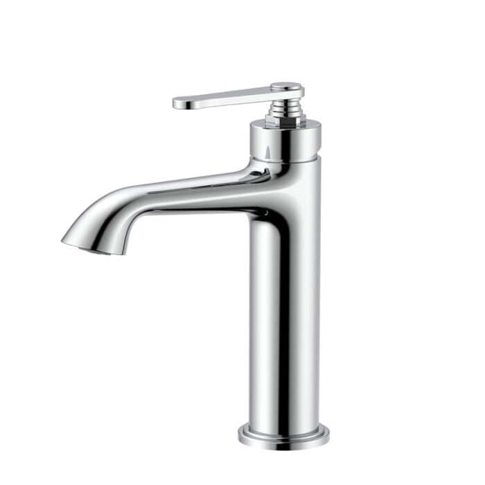 Chrome Solid Brass Single Handle Bathroom Sink Mixer Faucet With Thread Design | B1006A01011