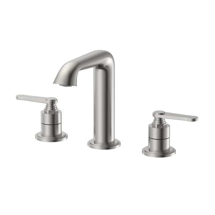 Brushed nickel Two-handle Widespread Basin Faucet Thread Line Design | B1006A04021
