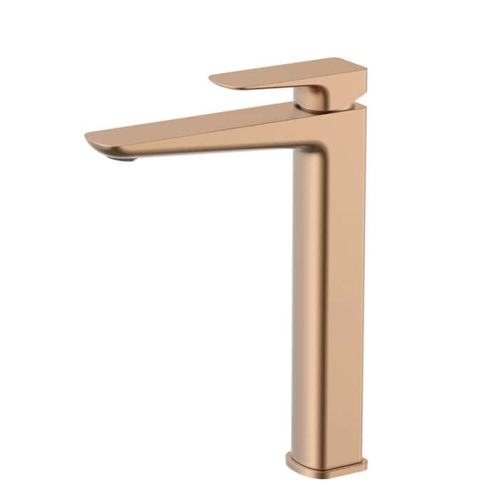Rose gold Tall Brass Bathroom Sink Tap With Single Handle design | B100702361