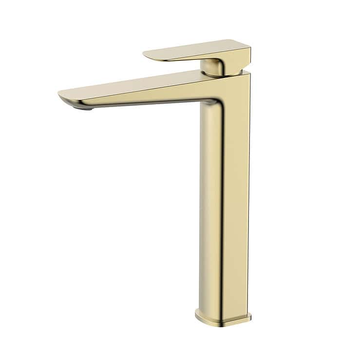 Brushed gold Tall Brass Bathroom Sink Tap With Single Handle design | B100702431