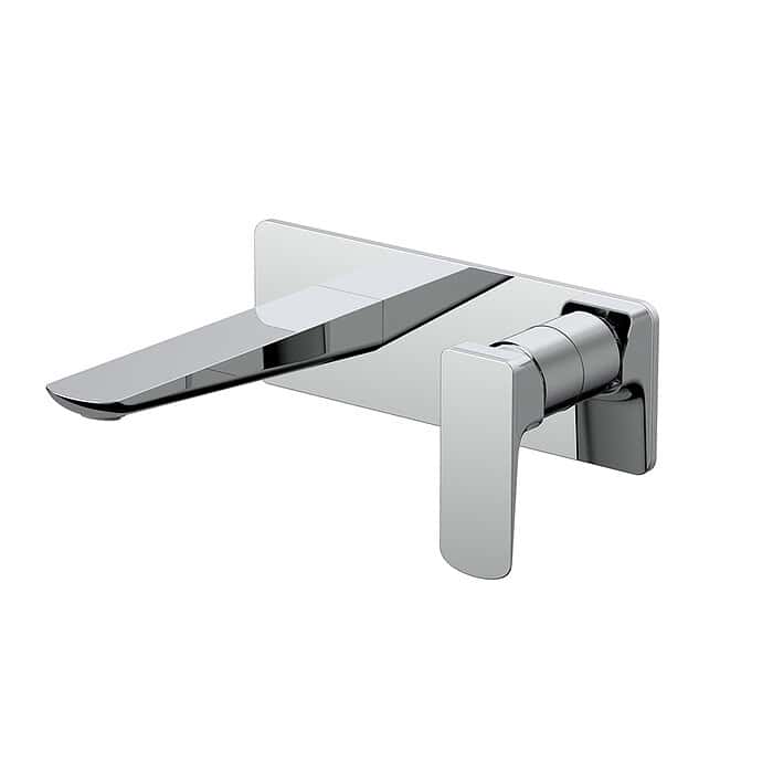 Chrome Single Handle Wall Mounted Bathroom Mixer Taps In Solid Brass | B100727011