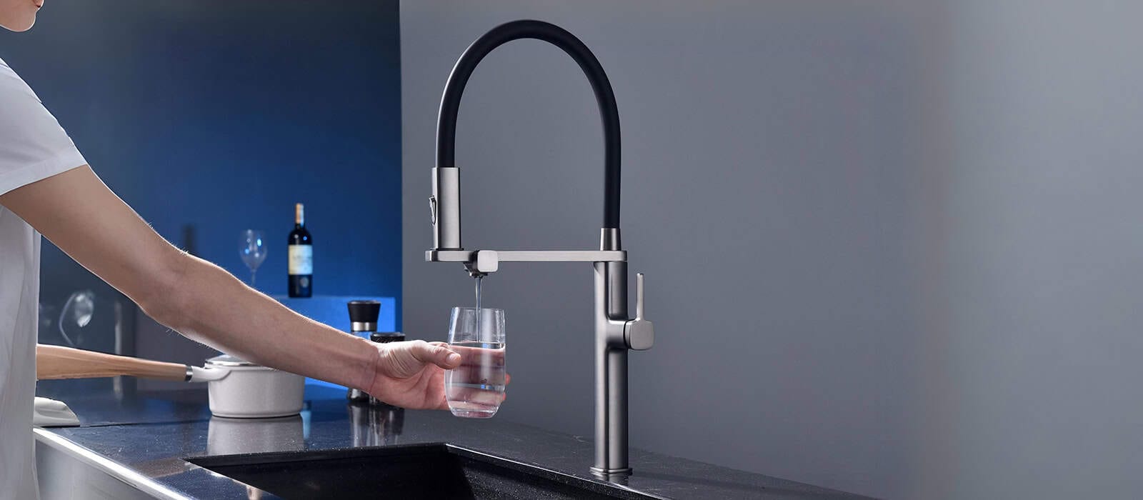 Kitchen chrome filter tap with 2-outlet Kitchen chrome filter tap with 2-outlet