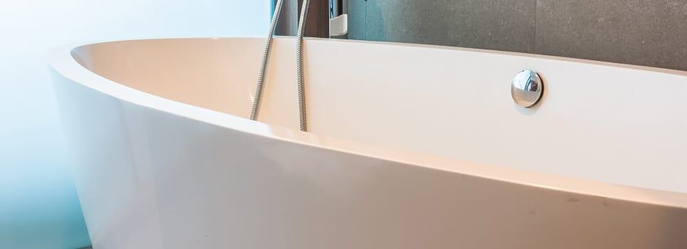 White luxury bathtub decoration in bathroom interior White luxury bathtub decoration in bathroom interior