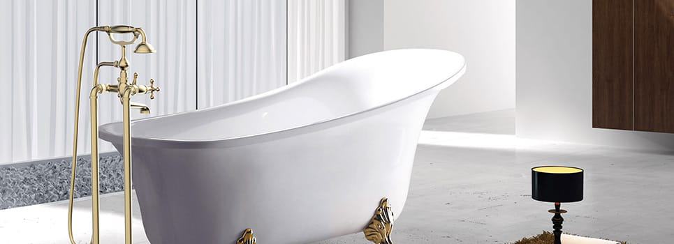 China classic clawfoot Acrylic freestanding batub with a classic brushed gold freestanding tub shower China classic clawfoot Acrylic freestanding batub with a classic brushed gold freestanding tub shower