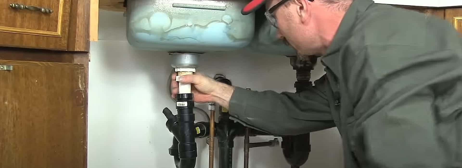 Remove kitchen sink – Disconnect the Drain and P-Trap Remove kitchen sink - Disconnect the Drain and P-Trap