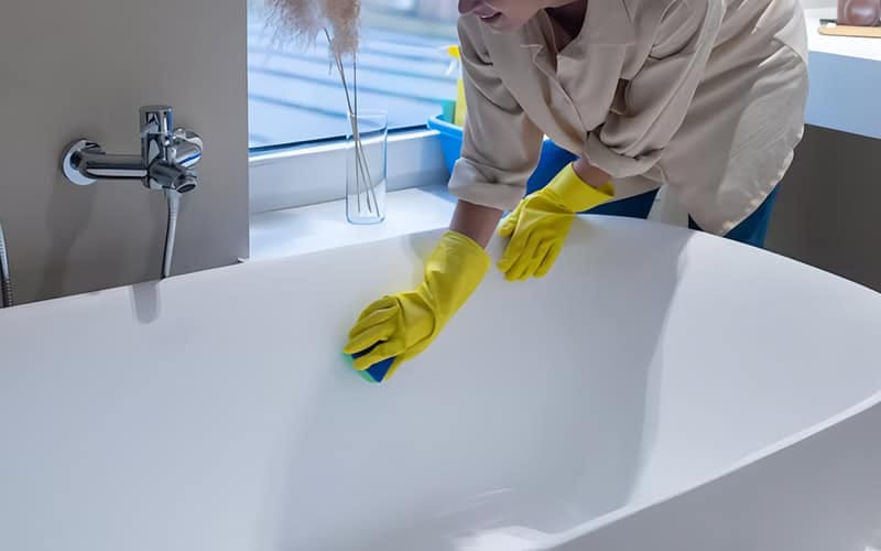 Cleaning the bathtub with right and easy way