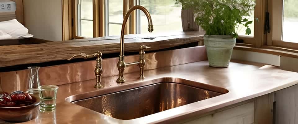 Copper kitchen sink material