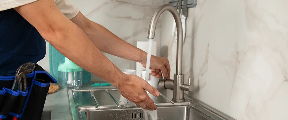 Kitchen filter tap installation