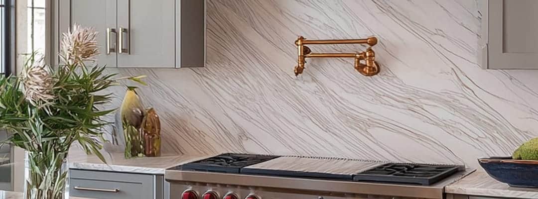Brass pot filler faucet – wall mounted installation Brass pot filler faucet - wall mounted installation