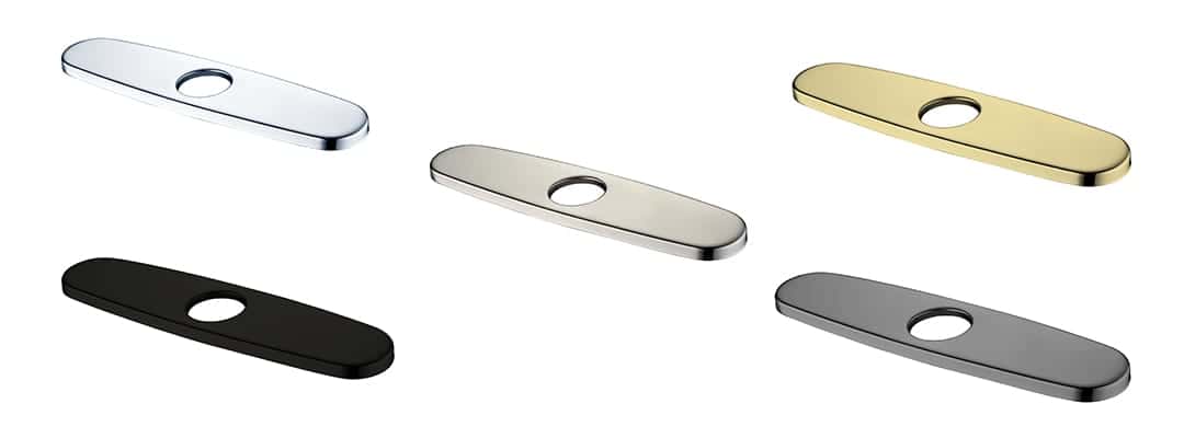 Faucet deck plate in multi finishes