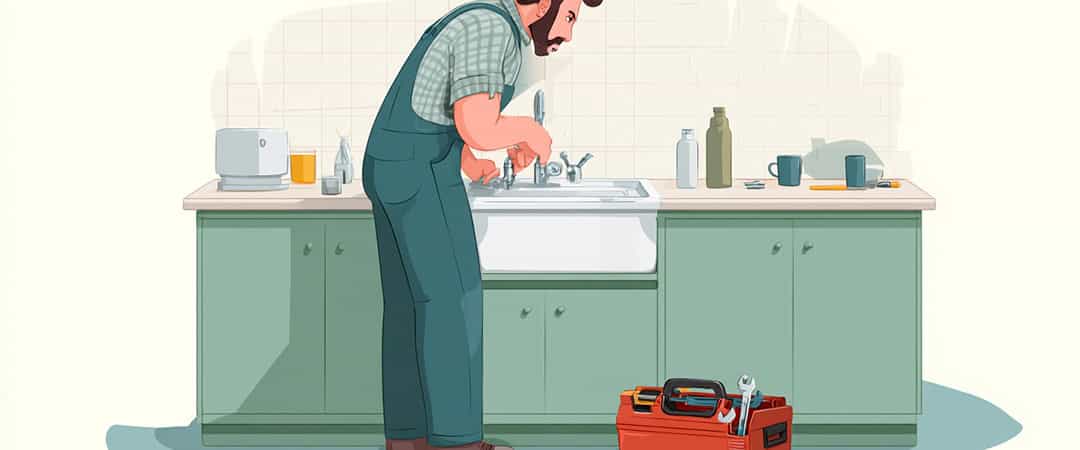 Kitchen plumbing labor is working Kitchen plumbing labor is working