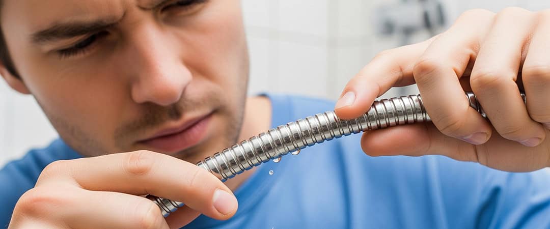 Check the shower hose for leaks Check the shower hose for leaks