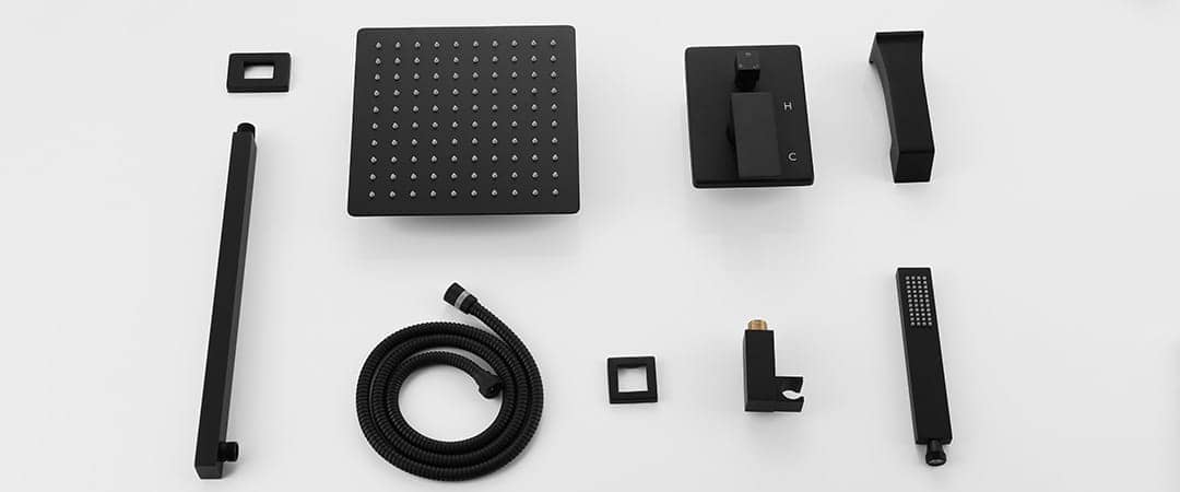 Key Components of Handheld shower of matte black shower system – S008A