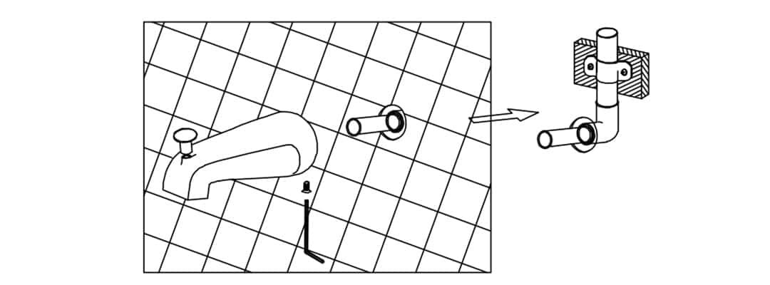 Tub spout with diverter installation Tub spout with diverter installation