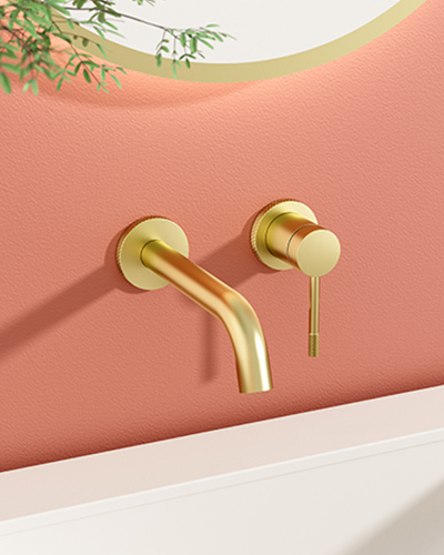 wall mounted 2 hole matte black basin faucet