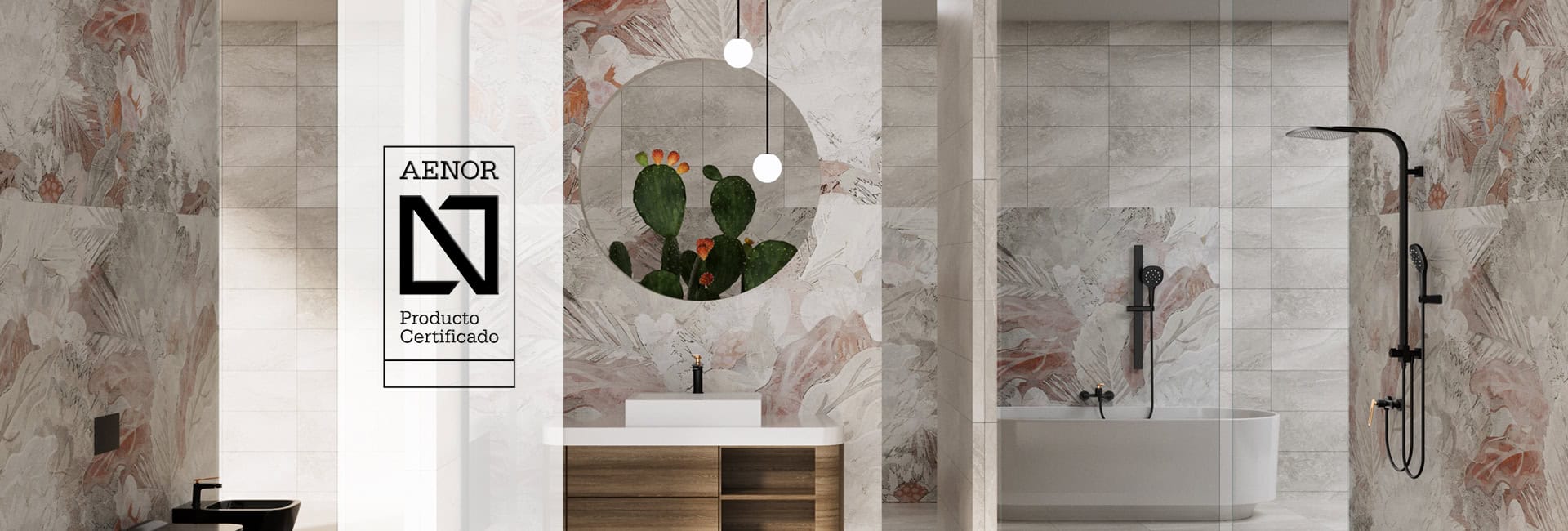 Bathroom faucet and shower with Aenor N mark - B059