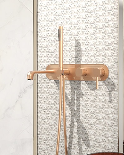 Concealed shower system with handheld shower and tub spout