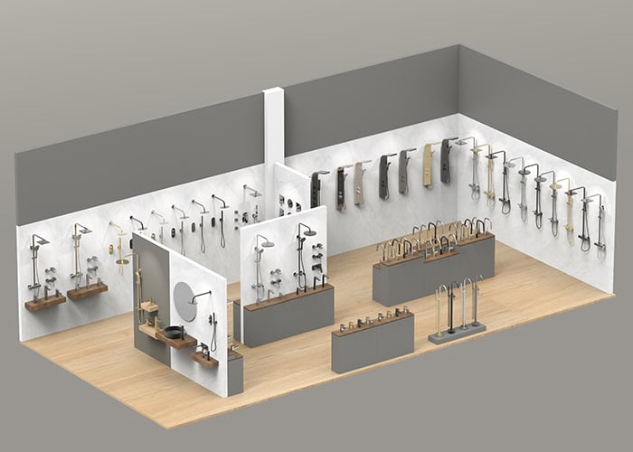Faucet&shower showroom design solutions