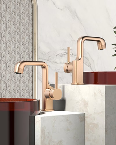 Rose gold bathroom faucet